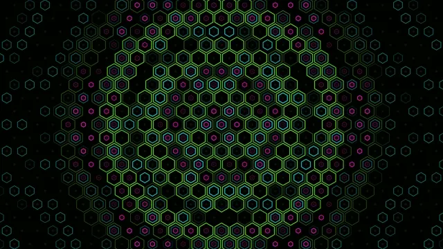 Neon Hexagon Grid Abstract Motion Background