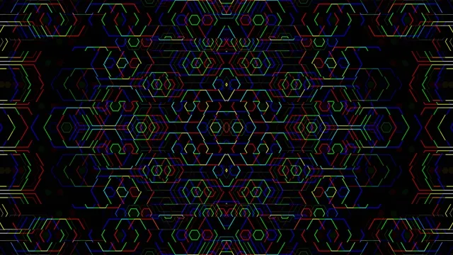Neon Hexagon Grid Abstract Motion Background