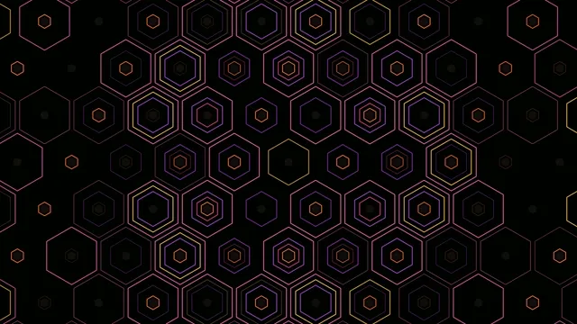 Neon Hexagon Grid Abstract Motion Background