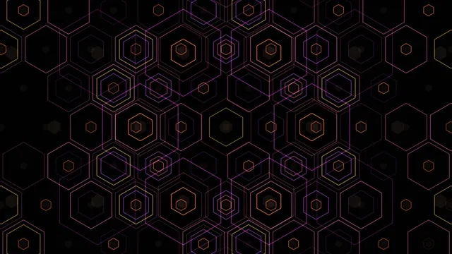 Neon Hexagon Grid Abstract Motion Background 4K