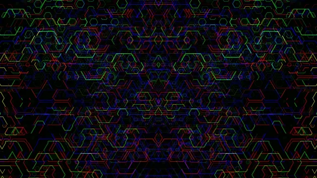 Neon Hexagon Grid Abstract Motion Background