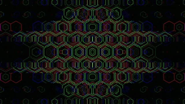 Neon Hexagon Grid Abstract Motion Background