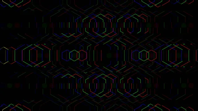 Neon Hexagon Grid Abstract Technology Background