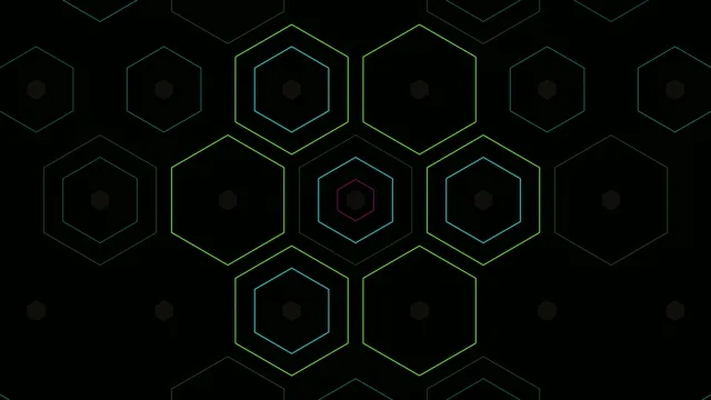 Neon Hexagon Grid Abstract Technology Background