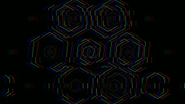 Neon Hexagon Grid Animation 4K