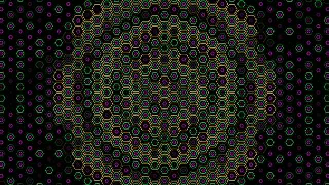Neon Hexagon Grid Animation 4K