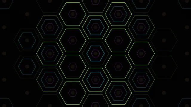 Neon Hexagon Grid Animation - 4K Abstract