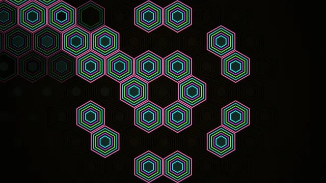 Neon Hexagon Grid Animation - 4K Cyberspace