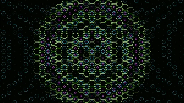 Neon Hexagon Grid Animation - 4K Tech Background