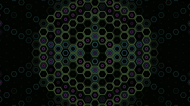 Neon Hexagon Grid Animation - 4K Tech Background