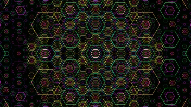 Neon Hexagon Grid Animation - 4K Tech Background