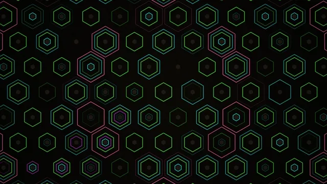 Neon Hexagon Grid Animation - 4K Tech Background