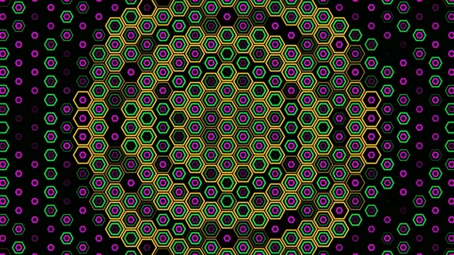 Neon Hexagon Grid Animation - 4K Tech Background