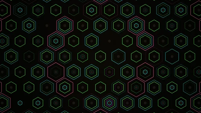 Neon Hexagon Grid Animation - 4K Tech Background