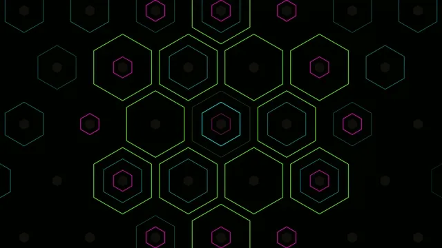 Neon Hexagon Grid Animation 4K Ultra HD