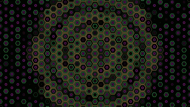 Neon Hexagon Grid Animation - 4K Ultra HD