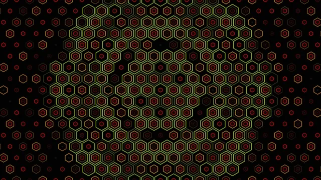 Neon Hexagon Grid Animation 4K Ultra HD