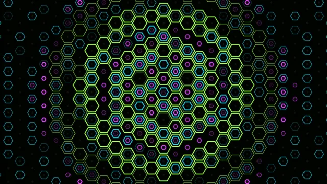 Neon Hexagon Grid Animation 4K Ultra HD
