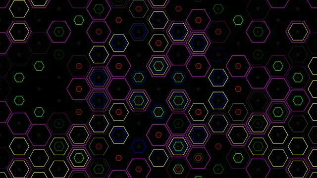 Neon Hexagon Grid Animation 4K Ultra HD