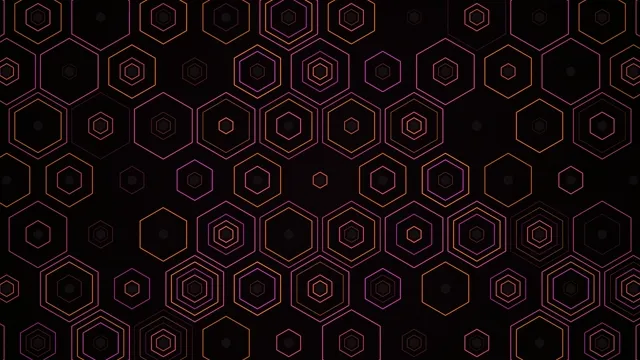 Neon Hexagon Grid Animation - Abstract Tech Background