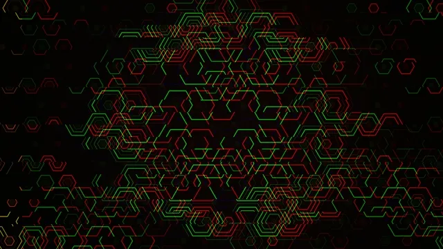 Neon Hexagon Grid Animation - Abstract Tech Background