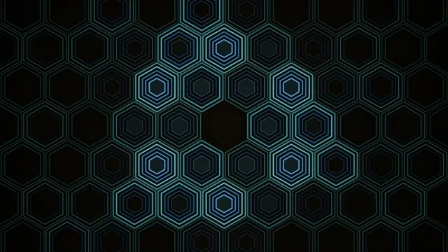 Neon Hexagon Grid Animation with Cyan Glow Effects