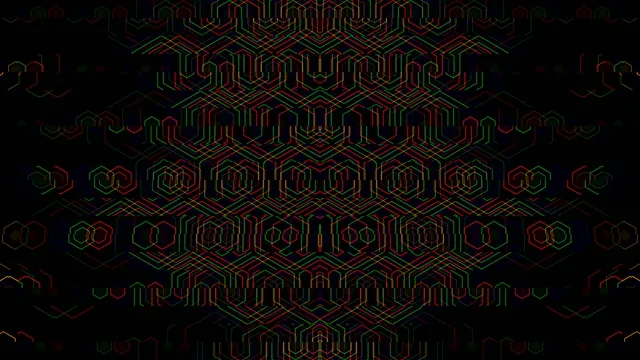 Neon Hexagon Grid Animation with Glowing Lines