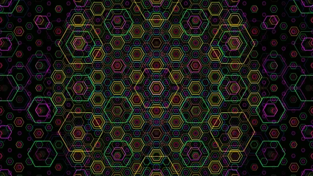 Neon Hexagon Grid Background Animation