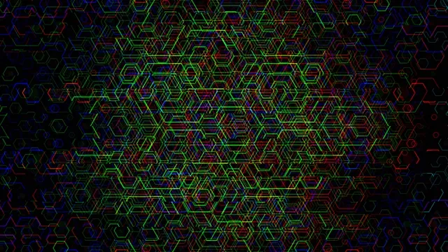 Neon Hexagon Grid Digital Abstract Animation