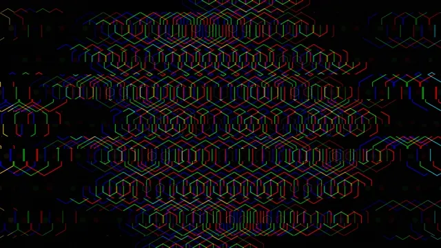 Neon Hexagon Grid Digital Abstract Animation 4K