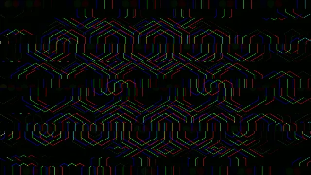 Neon Hexagon Grid Digital Abstract Motion