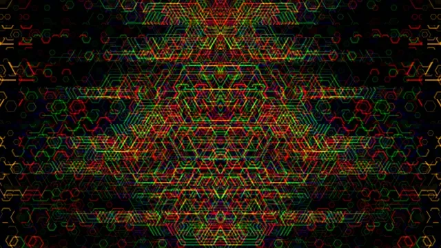 Neon Hexagon Grid Digital Background Animation