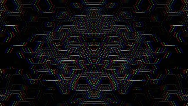Neon Hexagon Grid Digital Background Animation
