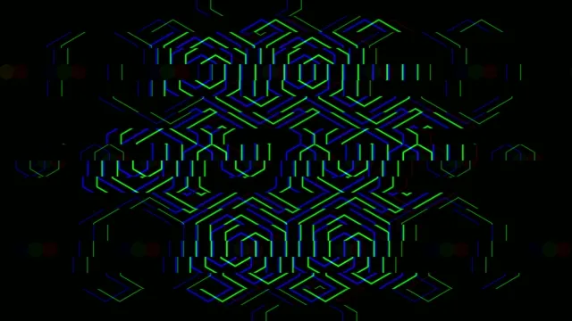 Neon Hexagon Grid Digital Background Loop 4K