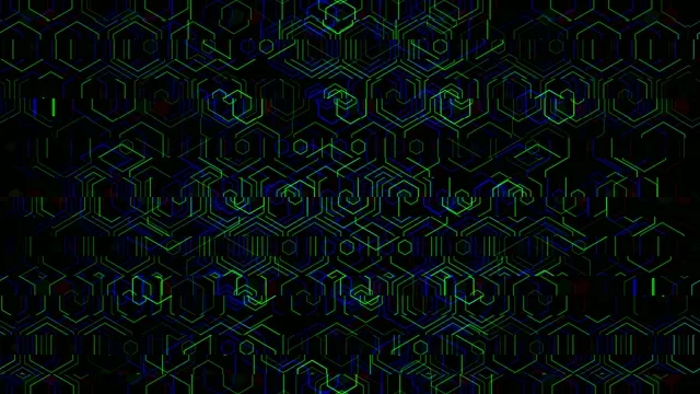 Neon Hexagon Grid Digital Network Animation 4K