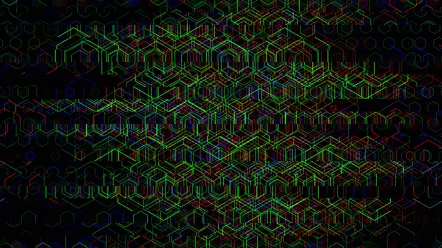 Neon Hexagon Grid Digital Network Animation