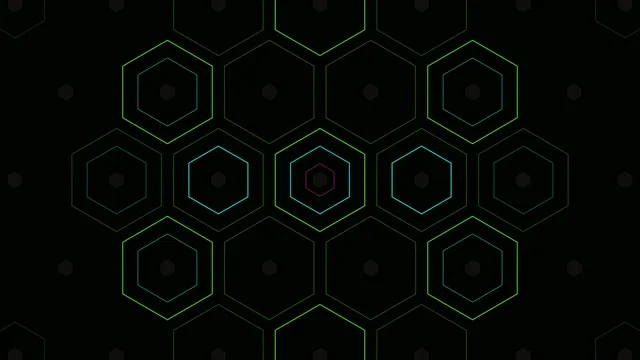 Neon Hexagon Grid Digital Network Animation