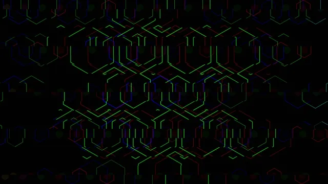 Neon Hexagon Grid Digital Network Animation