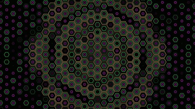 Neon Hexagon Grid Motion Background - 4K