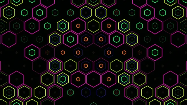 Neon Hexagon Grid Motion Background 4K