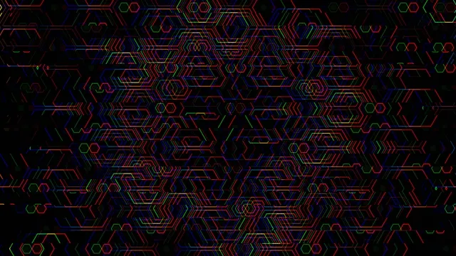 Neon Hexagon Grid Motion Background 4K