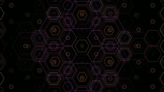 Neon Hexagon Grid Motion Background 4K