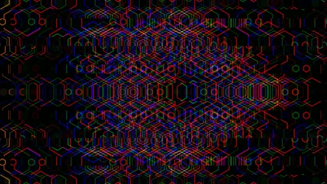 Neon hexagon grid motion background 4K UHD for broadcast and streaming