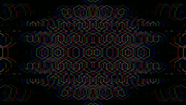 Neon Hexagon Grid Motion Design 4K