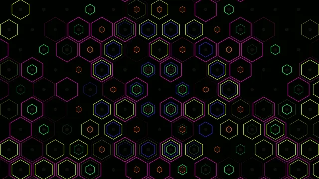 Neon Hexagon Grid Motion Graphics Background