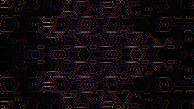 Neon Hexagon Grid Pattern - 4K Abstract Background