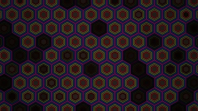 Neon Hexagon Grid Pattern - 4K Abstract Background