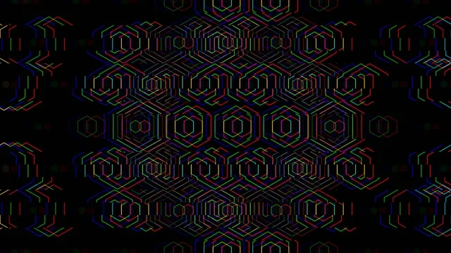 Neon Hexagon Grid Pattern 4K Abstract Motion