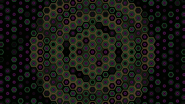 Neon Hexagon Grid Pattern - 4K Digital Background