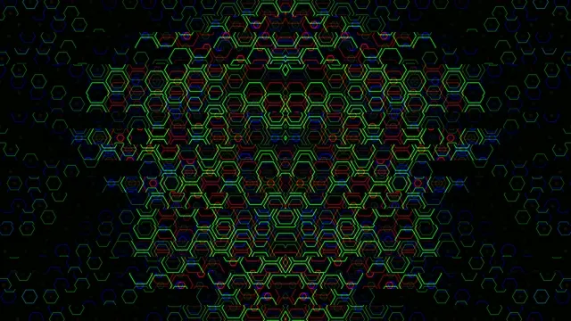 Neon Hexagon Grid Pattern - 4K Digital Background